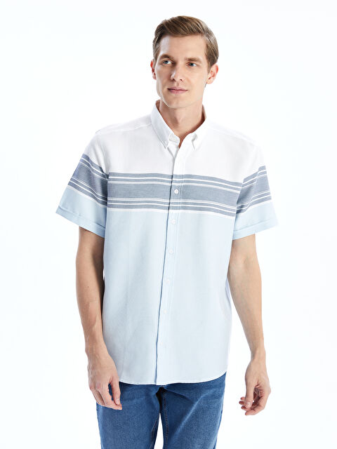 LCWAIKIKI Classic Regular Fit Kısa Kollu Çizgili Erkek Gömlek - S5FI93Z8-LJN