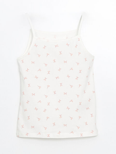 LCW Kids Kare Yaka Baskılı İp Askılı Kız Çocuk Atlet   - S5FJ08Z4-LU7