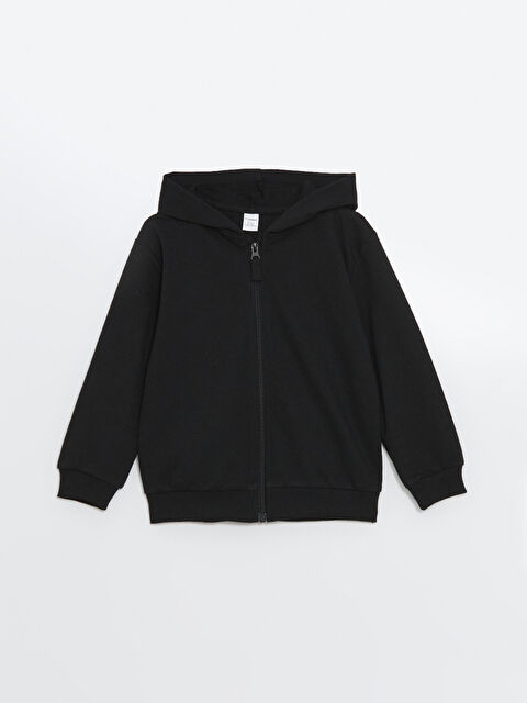 LCW Kids Kapüşonlu Erkek Çocuk Fermuarlı Sweatshirt - S5FJ28Z1-CVL