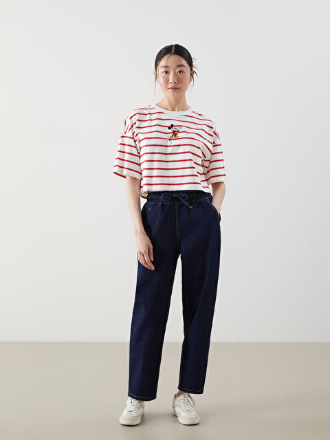 LCW Jeans Elasticated Waist Mom Fit Women's Jeans - S5FJ45Z8-CRV