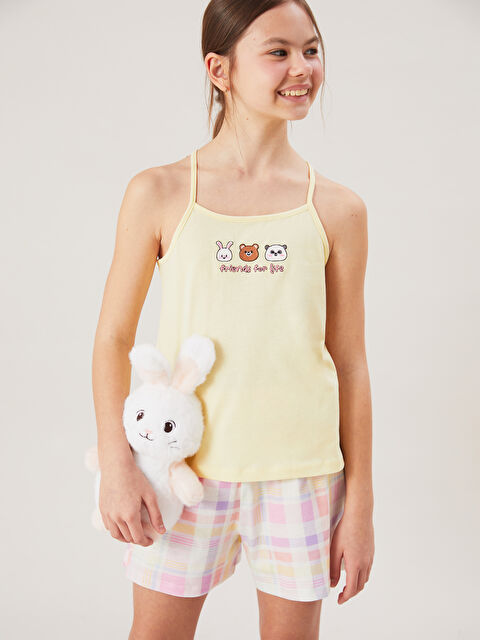 LCW Kids Printed Girls' Shortie Pyjama Set - S5FJ78Z4-FQ0