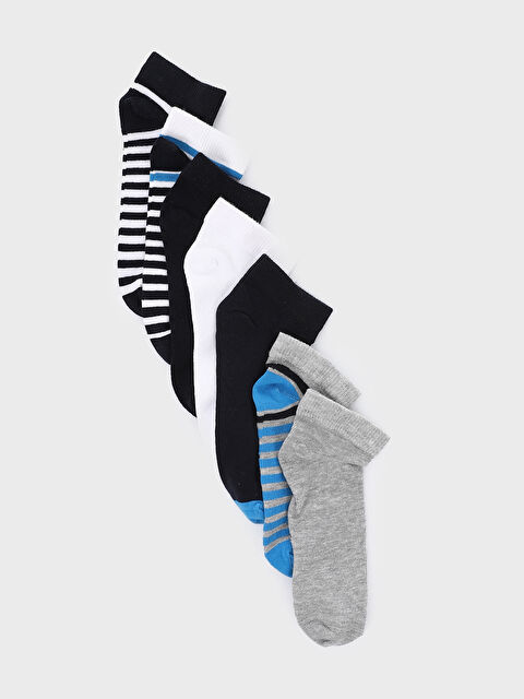 LCW Kids Striped Boys' Trainer Socks 7 Pack - S5FJ80Z4-K00