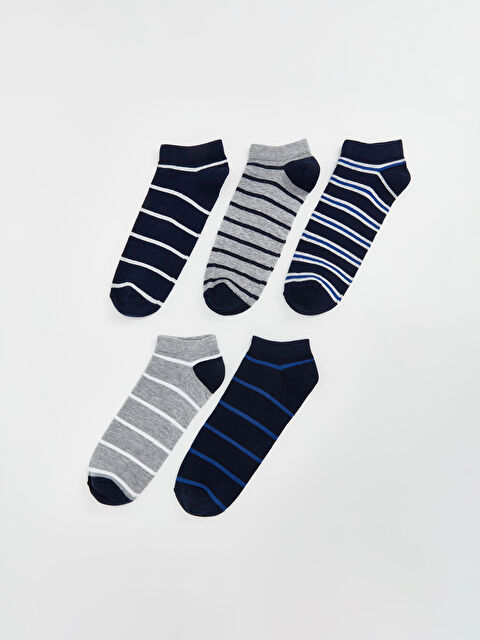 LCW Kids Striped Boys' Trainer Socks 5 Pack - S5FJ82Z4-K00