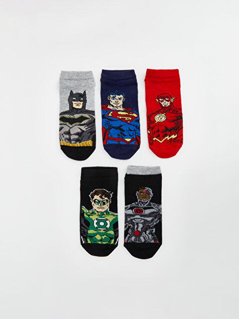 LCW Kids Batman Patterned Boys' Trainer Socks 5 Pack - S5FJ86Z4-K00