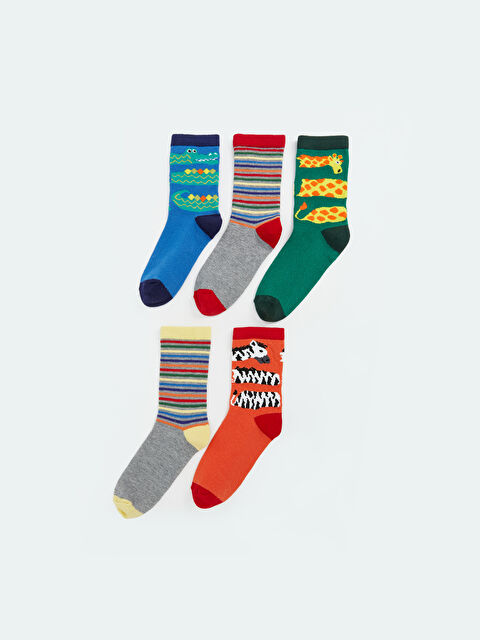 LCW ECO Patterned Boys' Ankle Socks 5 Pack - S5FK03Z4-K00