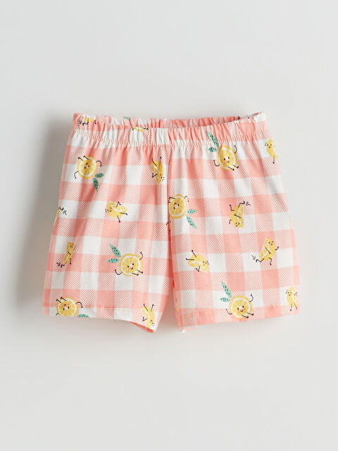 LCW Kids Beli Lastikli Baskılı Kız Çocuk Pijama Şort - S5FK05Z4-LT4
