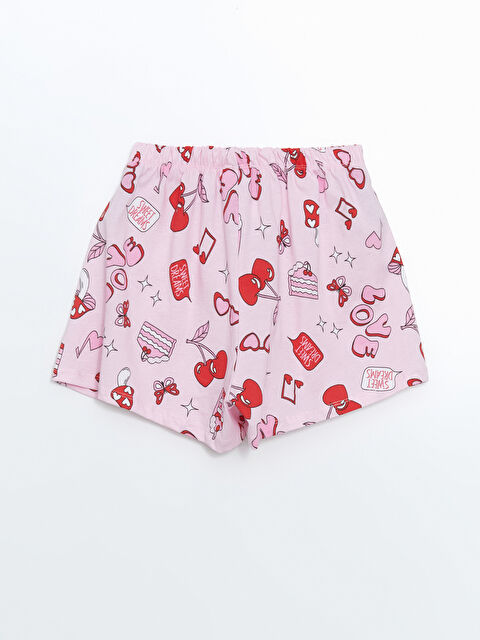 LCW Kids Beli Lastikli Baskılı Kız Çocuk Pijama Şort - S5FK23Z4-LT4