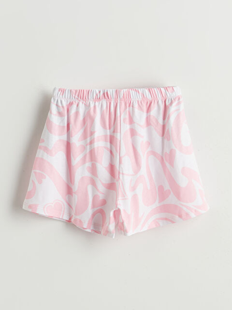 LCW Kids Kalp Desenli Kız Çocuk Pijama Şort