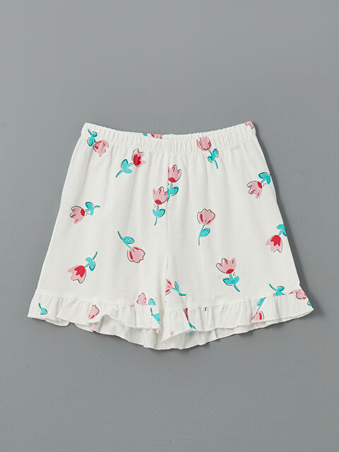 LCW Kids Beli Lastikli Çiçekli Kız Çocuk Pijama Şort - S5FK72Z4-LRA