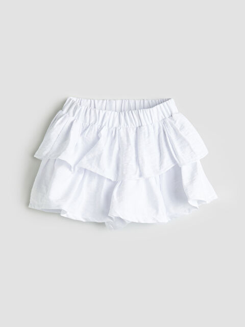 LCW Kids Elastic Waist Ruffle Girl Skirt - S5FL18Z1-JYX