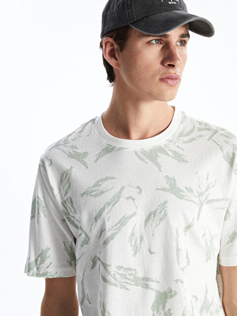 XSIDE Bisiklet Yaka Desenli Penye Erkek Tişört - S5FL32Z8-R9J