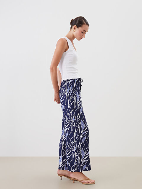 LCW Comfort Pantalone sa elastičnim strukom i uzorkom za žene