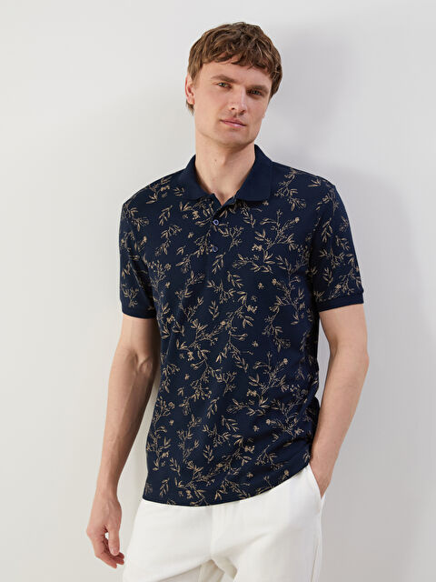 LCWAIKIKI Classic Polo Yaka Kısa Kollu Desenli Erkek Tişört - S5FM24Z8-LSJ