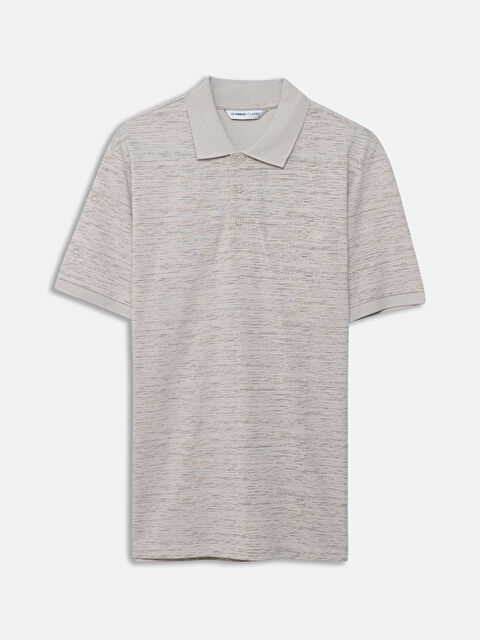 LCWAIKIKI Classic تيشيرت بياقة بولو كم قصير منقوش بيكيه للرجال - S5FM30Z8-LQB