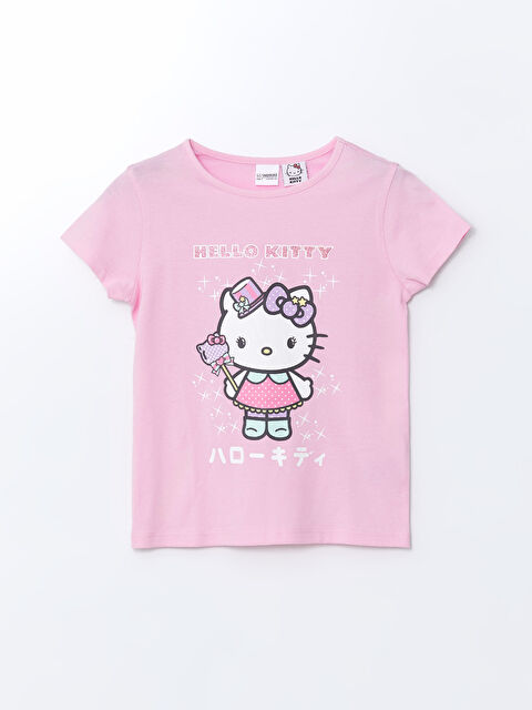 LCW Kids Hello Kitty Baskılı Kız Çocuk Pijama Üst