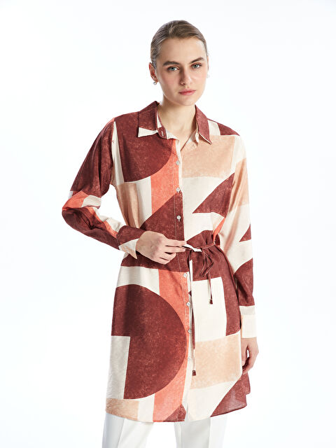 LCWAIKIKI Classic Desenli Kadın Gömlek Tunik - S5FM59Z8-LSR