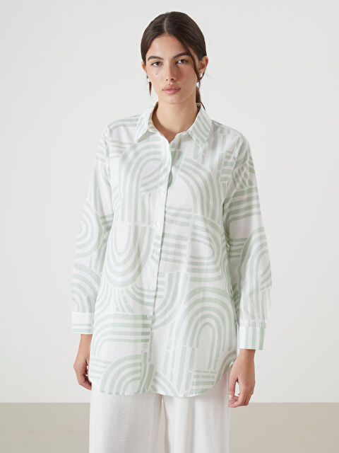 LCWAIKIKI Classic Desenli Kadın Gömlek Tunik - S5FM60Z8-LRR