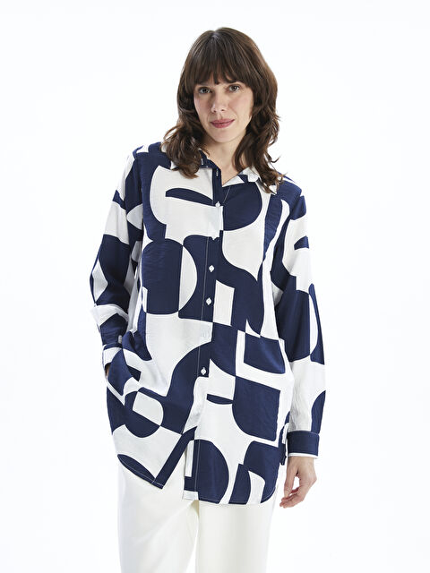 LCWAIKIKI Classic Desenli Kadın Gömlek Tunik - S5FM61Z8-LSJ