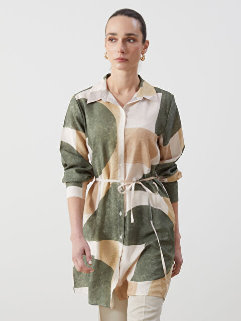 LCWAIKIKI Classic Desenli Kadın Gömlek Tunik - S5FM63Z8-LQB