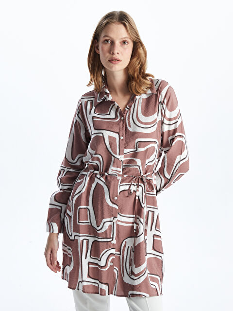 LCWAIKIKI Classic Desenli Kadın Gömlek Tunik - S5FM63Z8-LR8