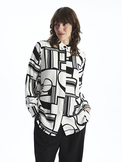 LCWAIKIKI Classic Hakim Yaka Desenli Kadın Gömlek Tunik - S5FM73Z8-LQJ