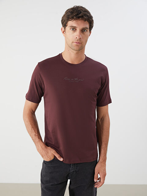 LCWAIKIKI Classic Bisiklet Yaka Baskılı Penye Erkek Tişört - S5FM87Z8-ZQ4