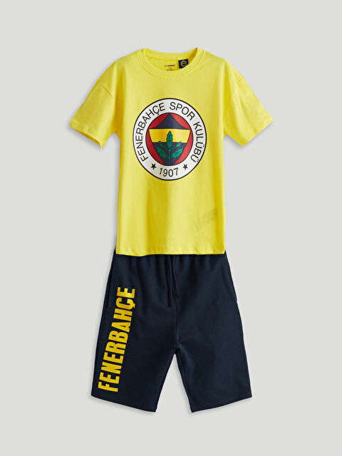 LCW Kids Beli Lastikli Fenerbahçe Baskılı Erkek Çocuk Şort - S5FN32Z1-VYA