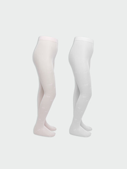 LCW Kids Fiyonk Desenli Kız Çocuk İnce Külotlu Çorap 2'li - S5FN36Z4-JYX