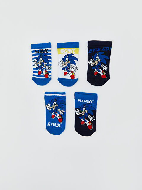 LCW Kids Sonic Desenli Erkek Çocuk Patik Çorap 5'li - S5FN44Z4-K00