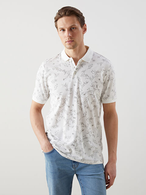LCWAIKIKI Classic Polo Neck Floral Men's Pique T-Shirt