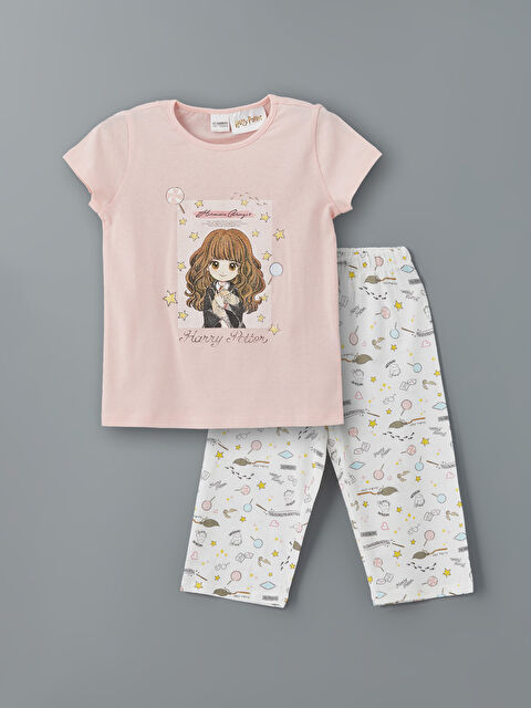 LCW Kids Bisiklet Yaka Harry Potter Baskılı Kız Çocuk Pijama Takımı - S5FO46Z4-QWJ