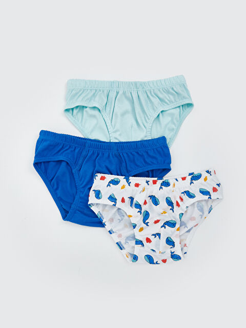 LCW Kids Beli Lastikli Baskılı Erkek Çocuk Külot 3'lü - S5FO58Z1-LU7