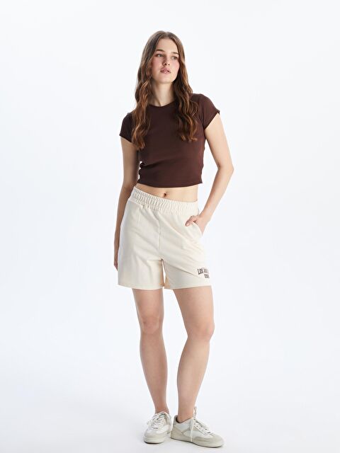 XSIDE Әйелдерге арналған серпімді белдік лос-анжелес принтті шолақ шалбар - S5FO88Z8-FF7