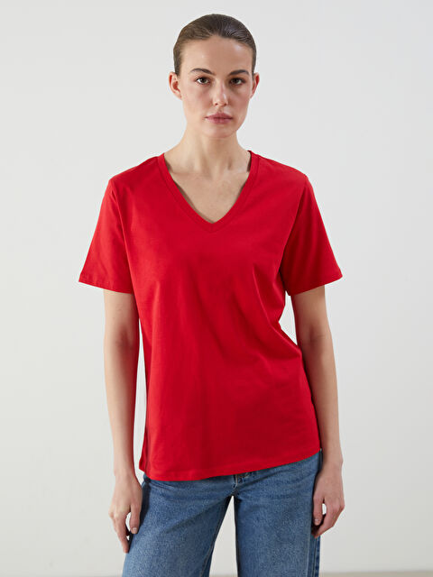 LCWAIKIKI Classic V Yaka Kadın Tişört - S5FP46Z8-HJY