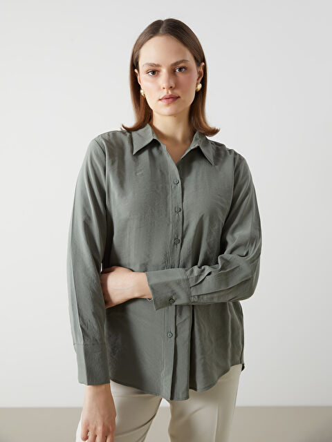 LCWAIKIKI Classic Loose Fit Saten Kadın Gömlek - S5FR29Z8-YYZ