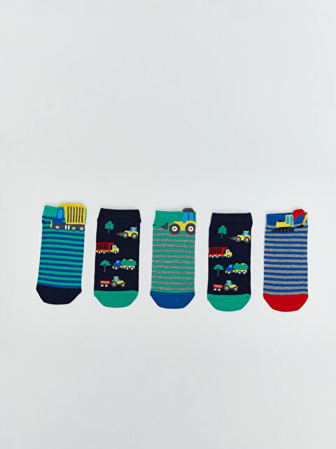LCW Kids Desenli Erkek Çocuk Patik Çorap 5'li - S5FR45Z4-K00