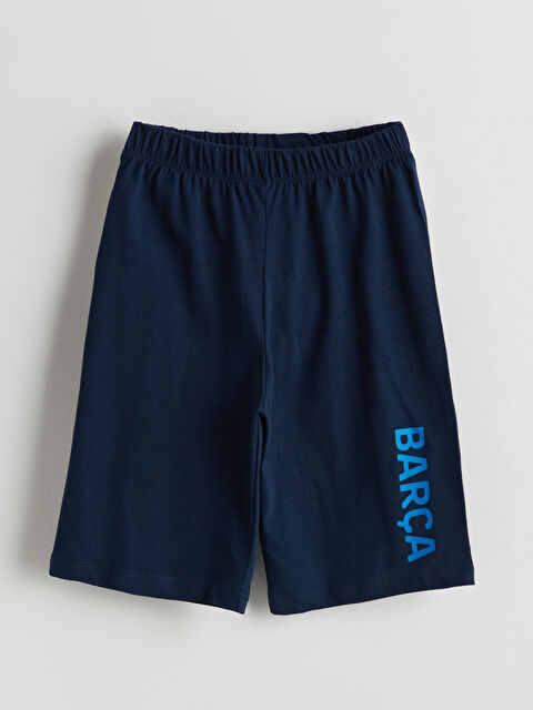 LCW Kids Beli Lastikli Barcelona Baskılı Erkek Çocuk Pijama Şort - S5FR82Z4-JC7