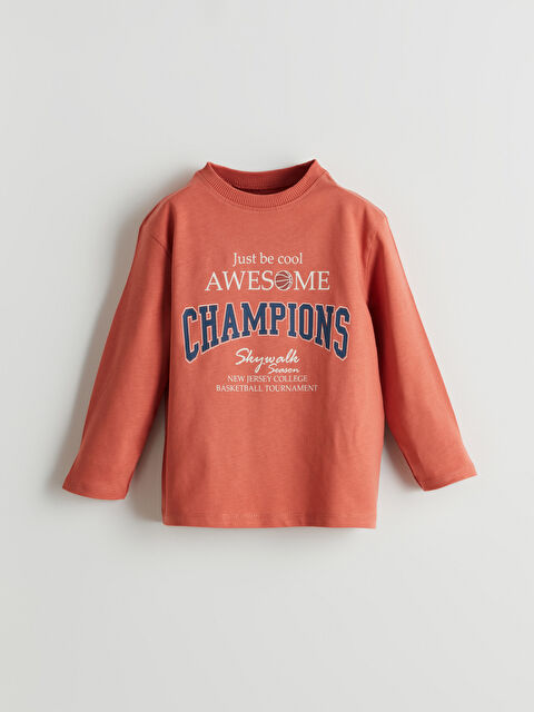 LCW Kids Yazı Baskılı Erkek Çocuk Tişört - S5FS04Z1-GRA