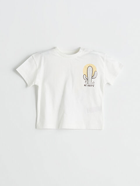 LCW baby Bisiklet Yaka Baskılı Erkek Bebek Tişört - S5FS19Z1-FDU