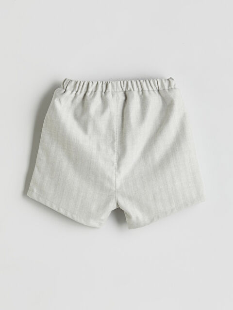 LC WAIKIKI Beli Lastikli Keten Görünümlü Erkek Bebek Şort - S5FS60Z1-QP9