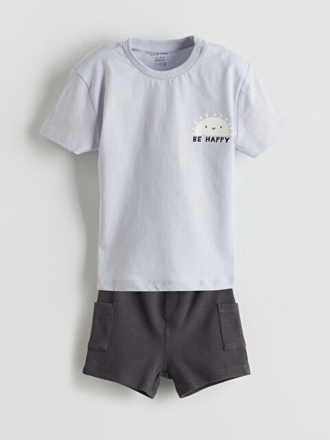 LCW baby Baskılı Erkek Bebek Tişört ve Şort 2'li - S5FS78Z1-SRP