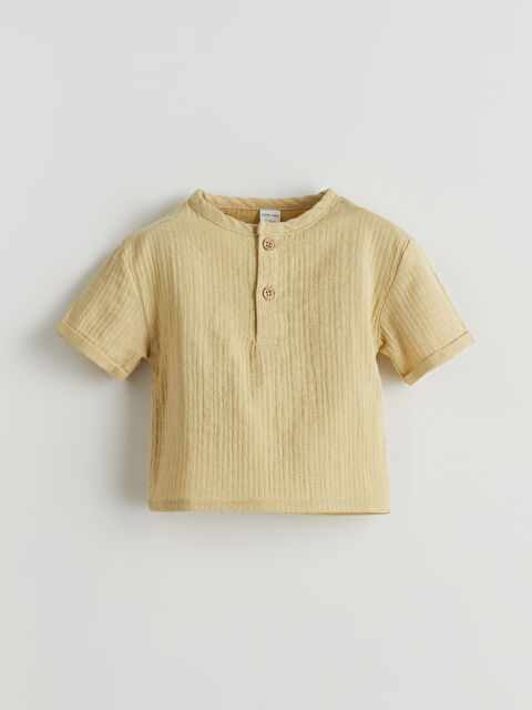 LC WAIKIKI Hakim Yaka Dokulu Erkek Bebek Tişört - S5FT13Z1-FMD