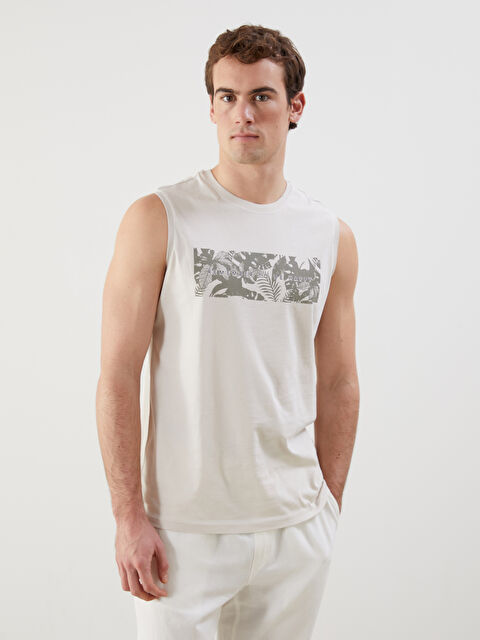 LCWAIKIKI Classic Bisiklet Yaka Baskılı Erkek Kolsuz Tişört - S5FT34Z8-FXP