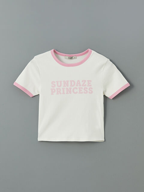 XSIDE Тениска за жени с кръгло деколте, отпечатана, джърси и кантове