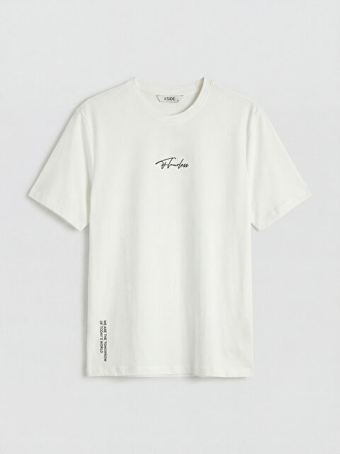 XSIDE  Bisiklet Yaka Baskılı Erkek Tişört - S5FU86Z8-R9J