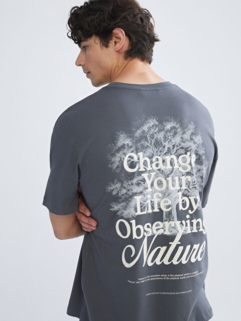 XSIDE Bisiklet Yaka Baskılı Penye Erkek Tişört - S5FU97Z8-YAN