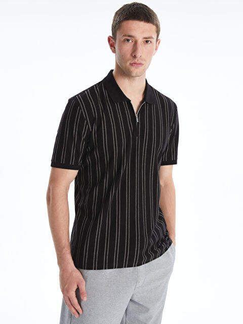 LCW Vision Polo Yaka Çizgili Erkek Tişört - S5FV03Z8-CVL