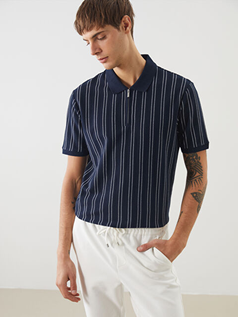 LCW Vision Polo Yaka Çizgili Erkek Tişört - S5FV03Z8-RFH