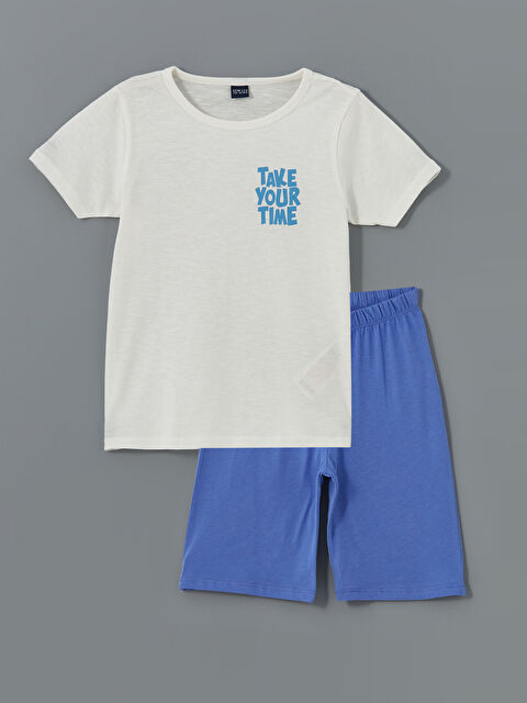 LCW ECO Bisiklet Yaka Erkek Çocuk Şortlu Pijama Takımı - S5FV96Z4-J5E