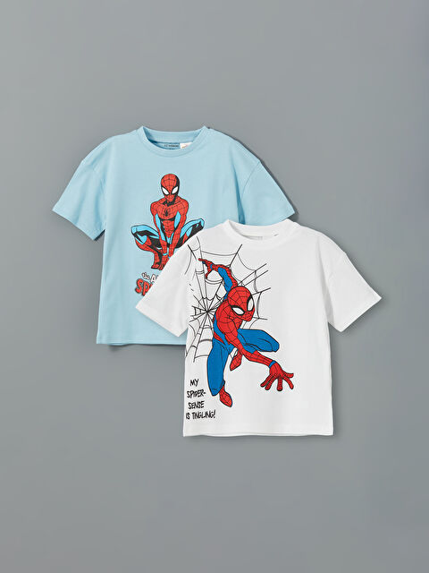 LCW Kids Spider-Man Baskılı Erkek Çocuk Tişört 2'li - S5FY94Z1-Q6K
